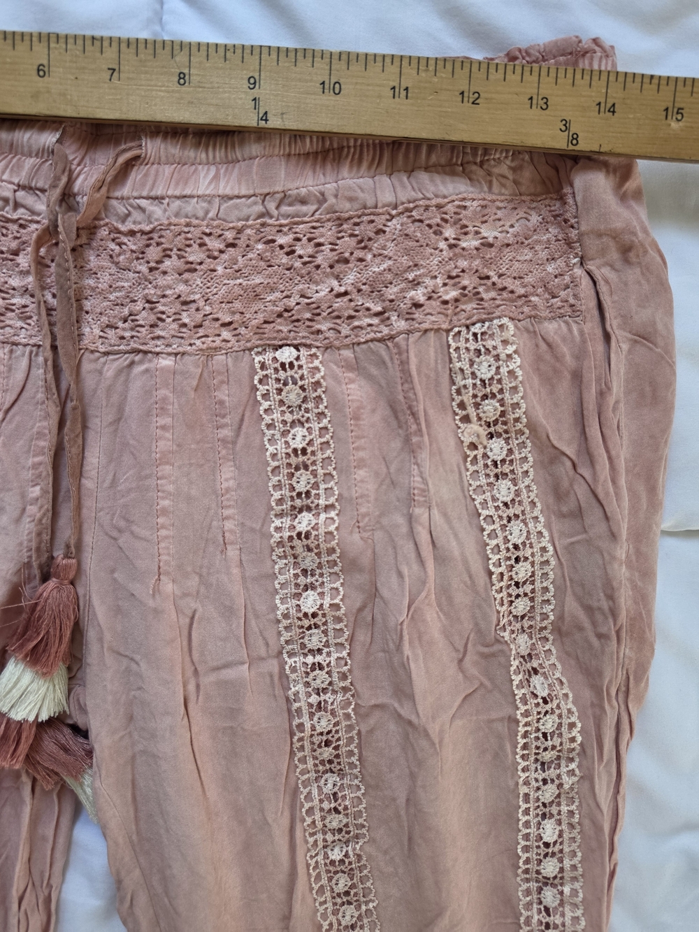 Surf Gypsy Peach Crochet-Trim Beach Coverup Pants - Picture 4 of 7